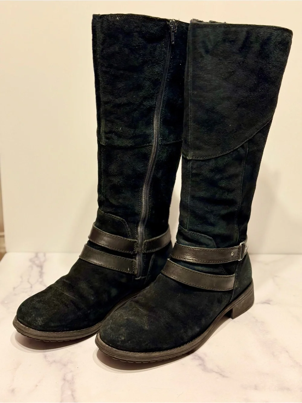 The North Face Bridgeton Black Suede Waterproof Riding Boots, EUC w/ box, size 9